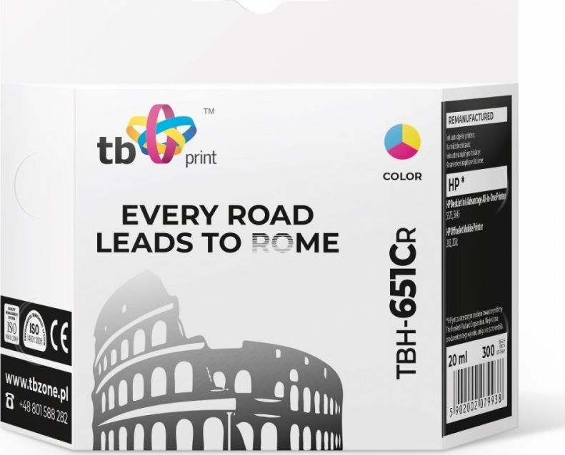 Tusz TB Print Tusz do HP DJ 5575 TBH-651CR kolorowy refabrykowany-TBH-651CR