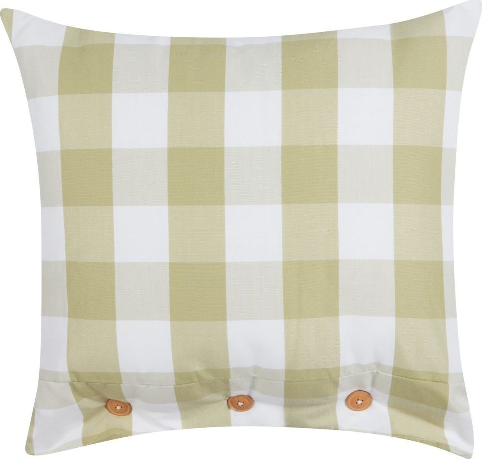 Beliani Poduszka dekoracyjna w kratę 45 x 45 cm zielona TAMNINE