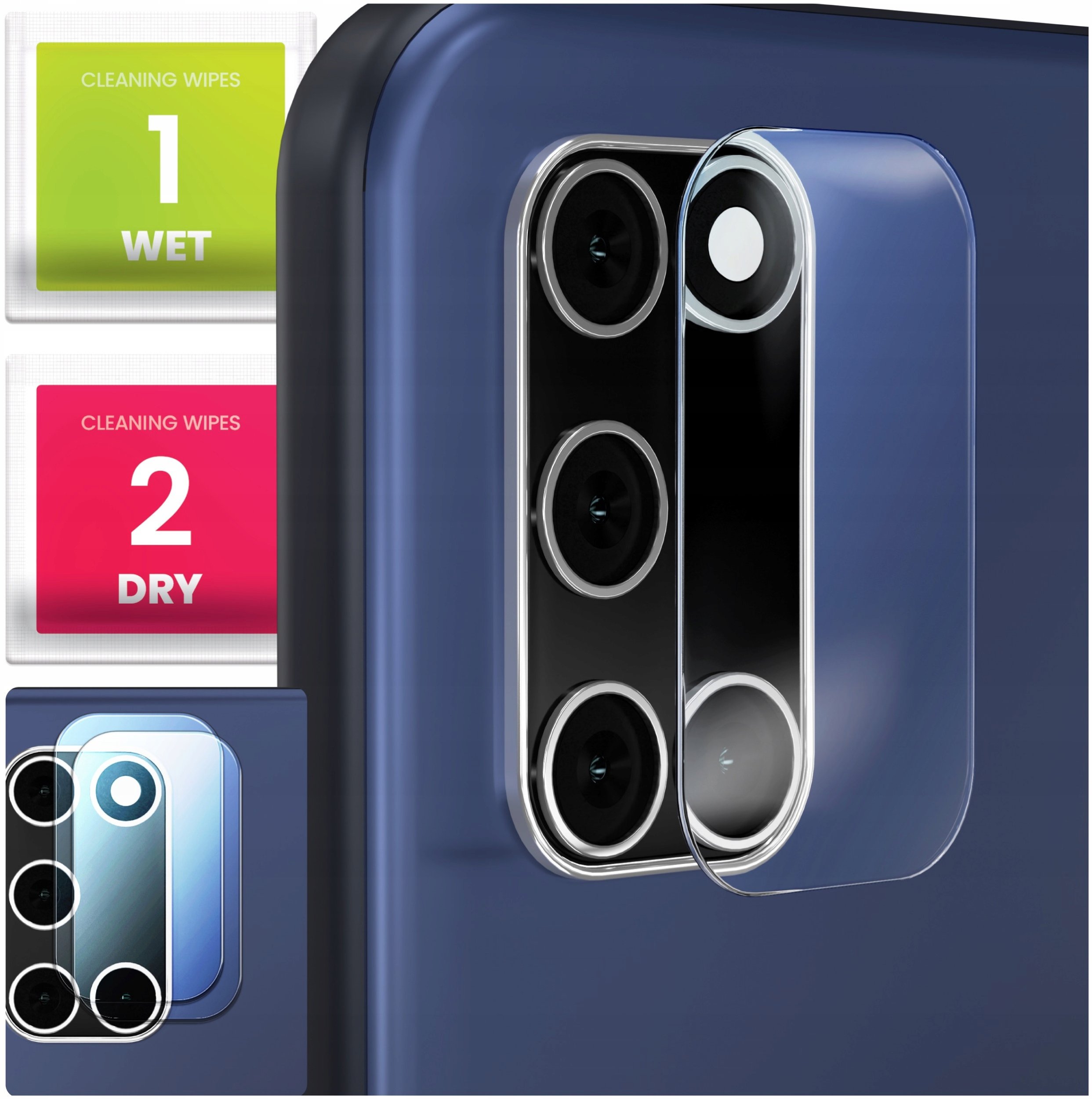 2-PAK Szkło Na Aparat Do Oppo A52 (Hartowane, Ochronne, Na Obiektyw, 9H)