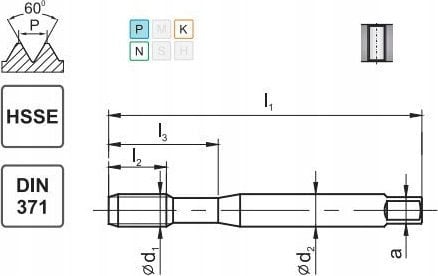 Fanar GWINTOWNIK M 5 DIN-371B (6G) HSSE 800