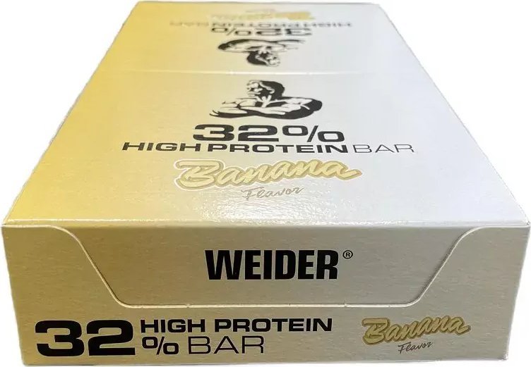 Weider Weider - 32% High Protein Bar, Baton Proteinowy, Banana, 12 Batonów x 60g