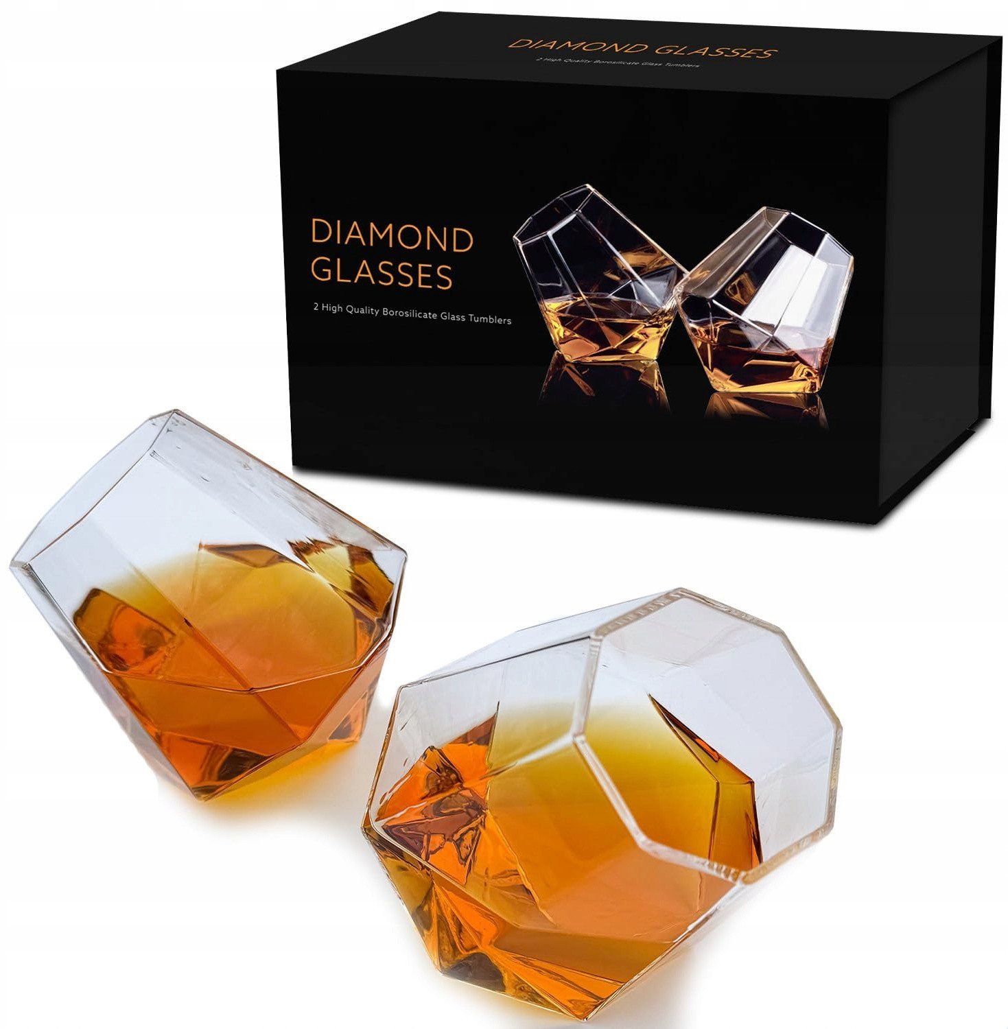 Mad Monkey - Whiskeygläser "Diamond" (2er Set) transparent
