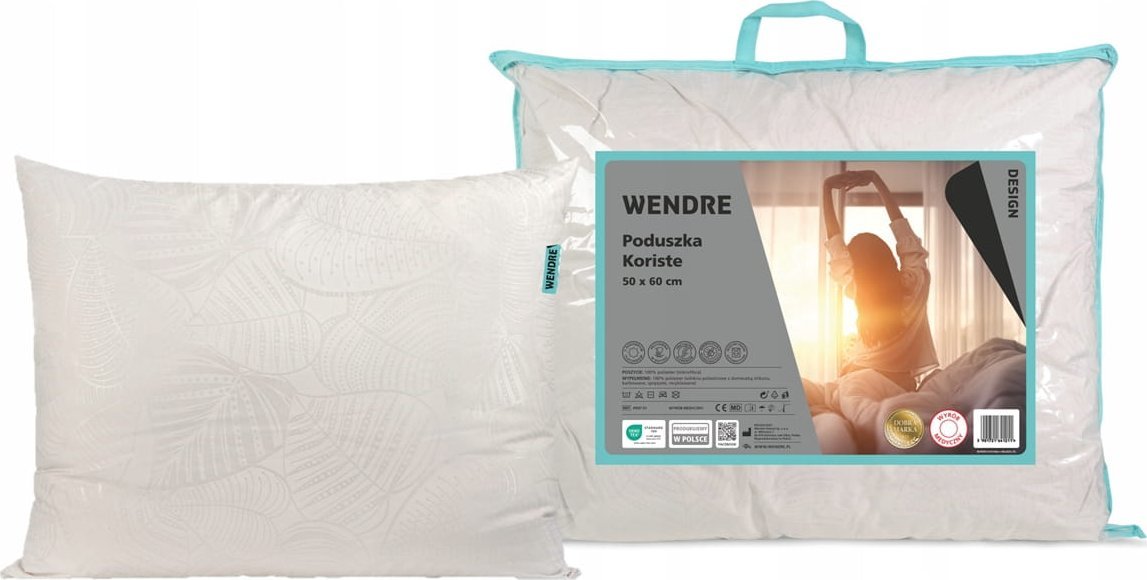 Poduszka antyalergiczna szara 50x60cm Komfortowa i stylowa