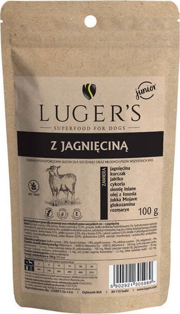 Sucha karma dla psa junior Lugers z jagnięciną 100 g