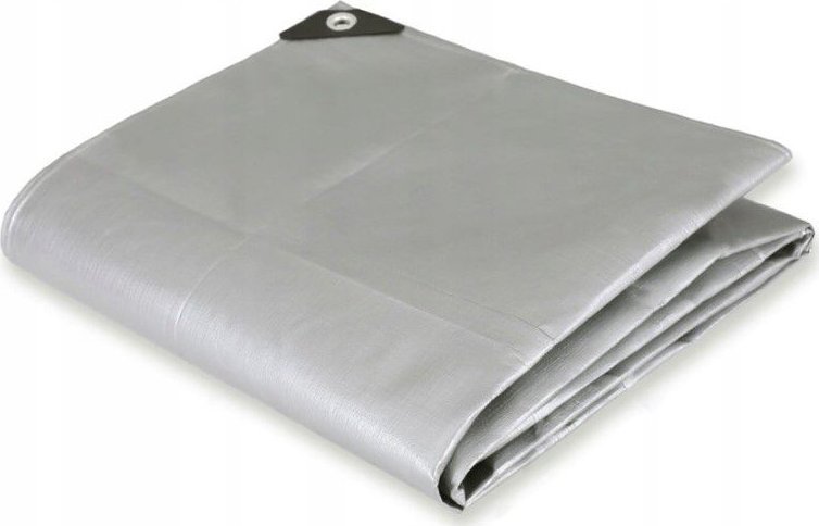 Plandeka kontrast Plandeka gruba 3x5 wzmacniana wodoodporna UV 120g/m2 srebrna