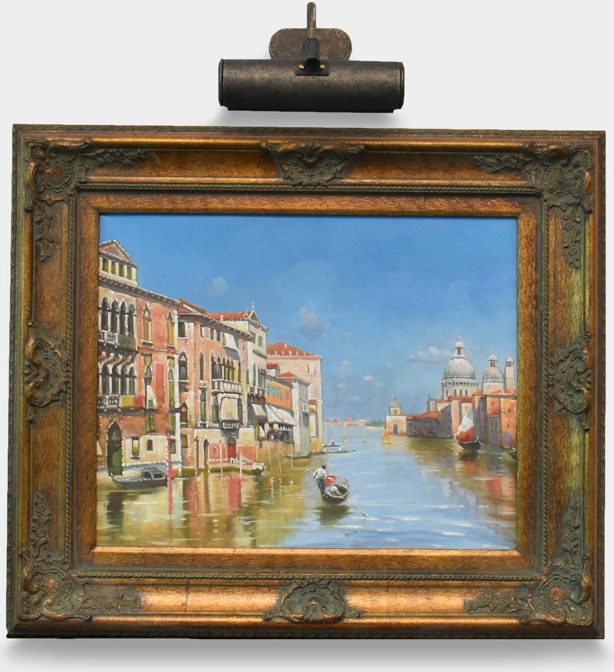 Lampa stołowa rzezbyzbrazu Lampa Galeriowa Mosiężna Vintage Mała