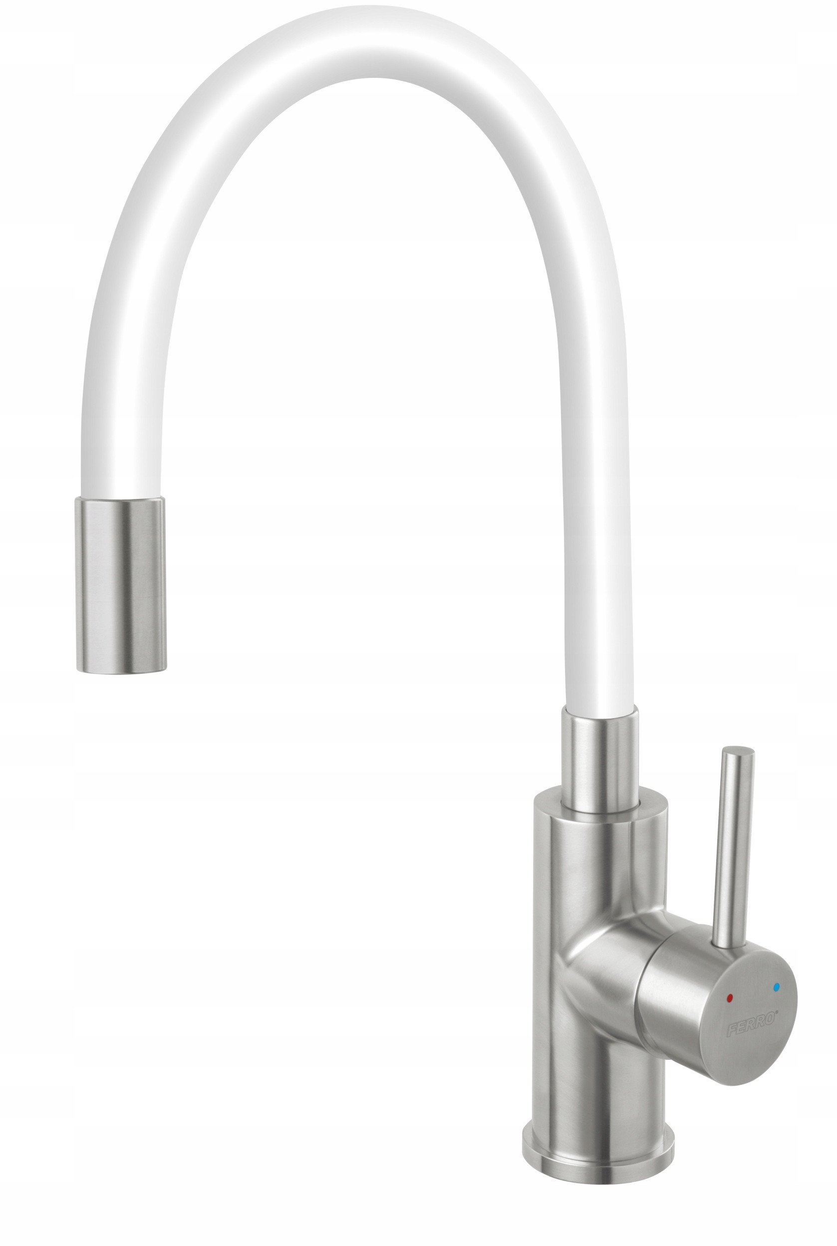 BZA4WSS / FERO / ZUMBA / BAT.INOX ZLEW. ELAST. WYLEWKA BIAŁA, STAL /