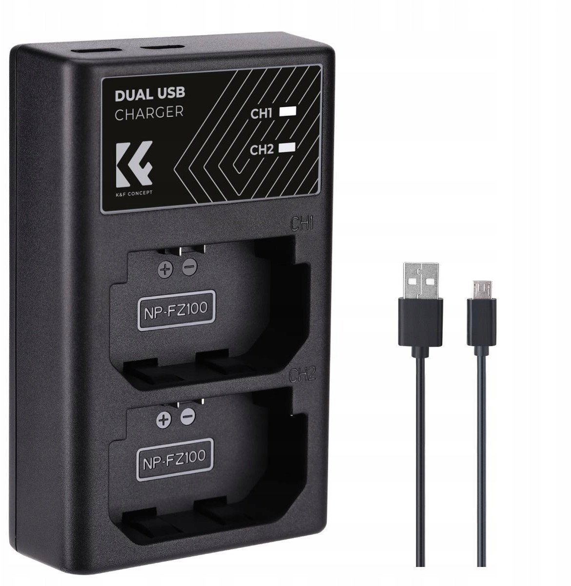 Podwójna Ładowarka Usb Do Np-fz100 Sony A7 A7r Iii A9 Ii A6600 K&f Concept / Kf28.0010