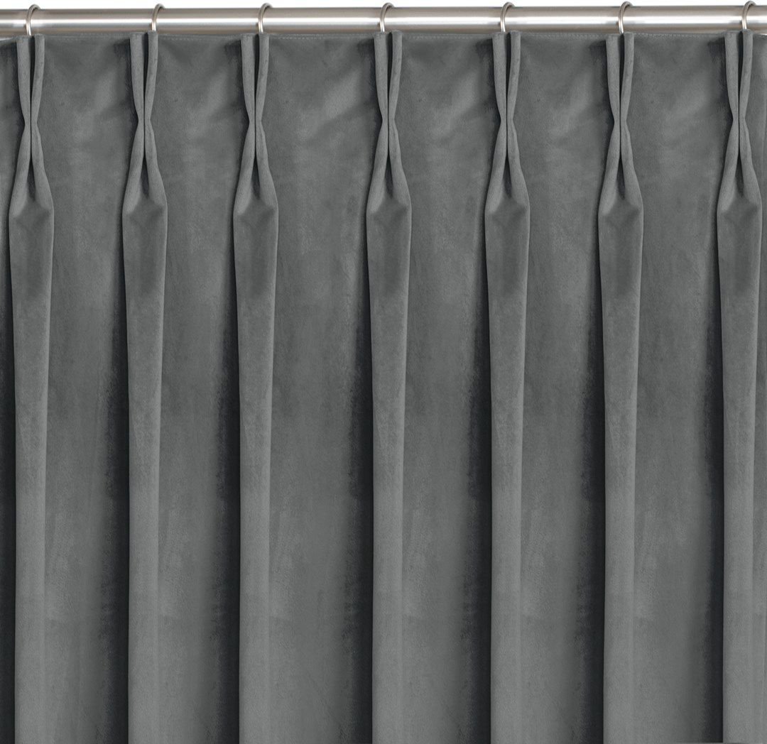 Homede Homede Zasłona VILA velvetowa na flexach 265x175 grafitowa wzór 2