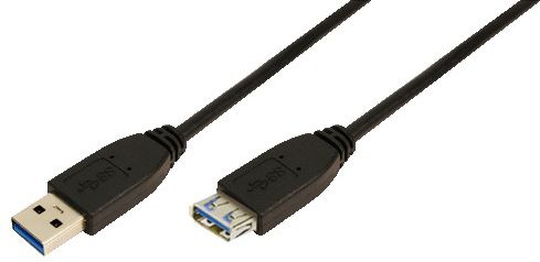 Kabel USB LogiLink USB-A - USB-A 1 m Czarny (CU0041)