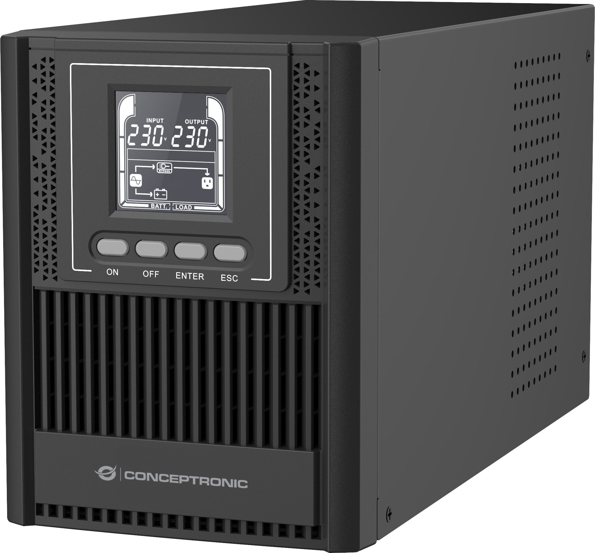 UPS Conceptronic Conceptronic ZEUS52E1K zasilacz UPS Podwójnej konwersji (online) 1 kVA 900 W 4 x gniazdo sieciowe
