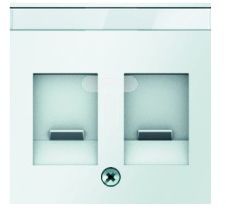 Berker Q.1 Element centralny podwójny z zasuwami chroniącymi przed kurzem z polem opisowym śnieżnobiały aksamit (11816089)