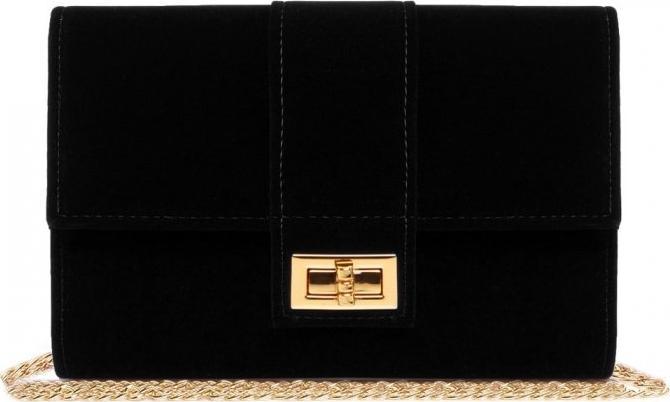 Solome CZARNA KOPERTÓWKA TOREBKA DAMSKA SOLOME M2 ZAMSZ
