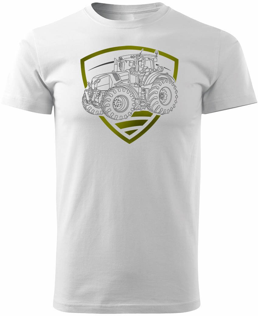 Koszulka z traktorem Claas dla rolnika męska biała REGULAR S