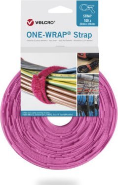 Velcro Taśma VELCRO One Wrap 25 mm x 300 mm, 100 sztuk, różowa