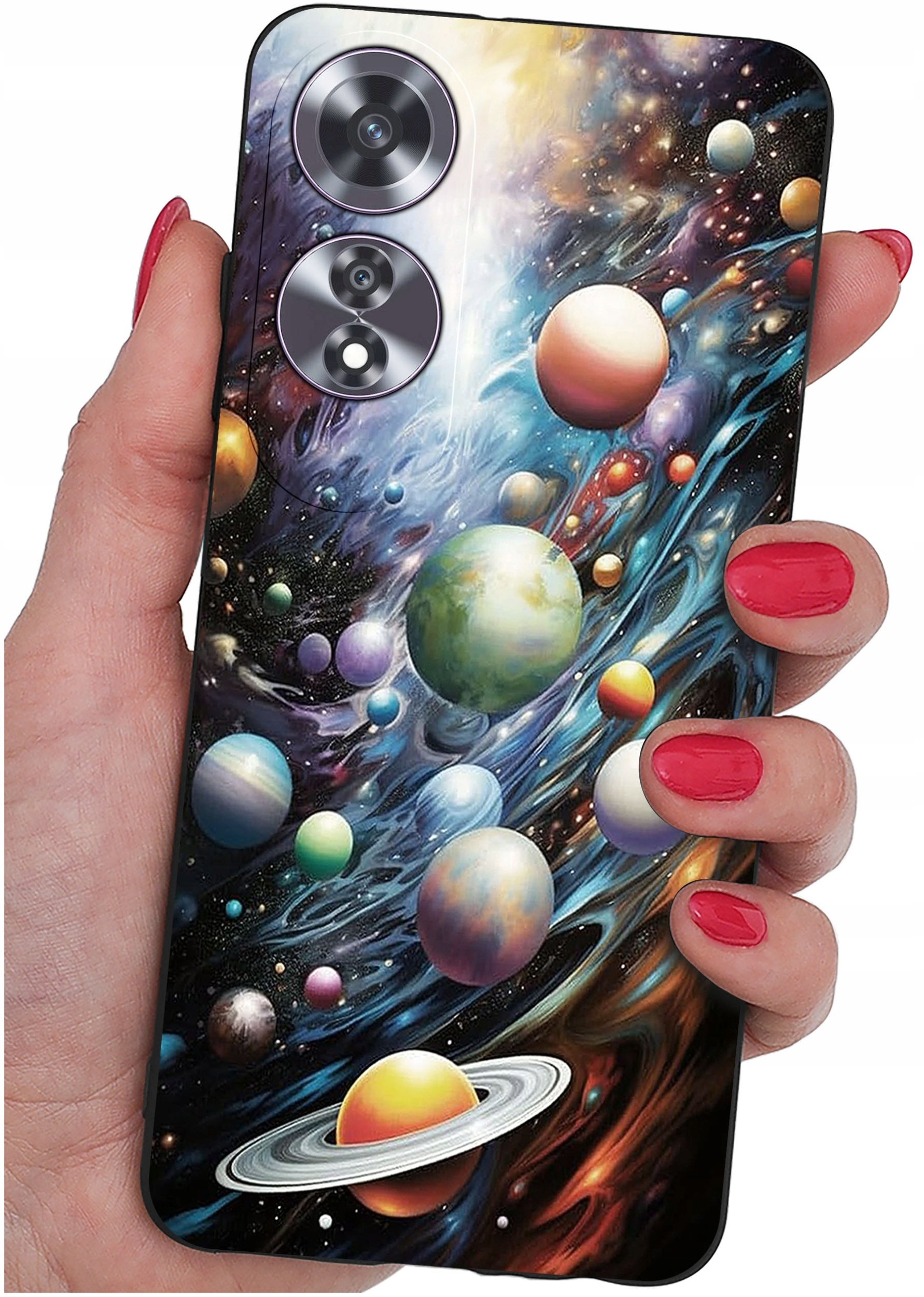 krainaGSM Etui do Oppo A60 4G wzory | SILIKONOWE MATT CASE + SZKŁO 9H