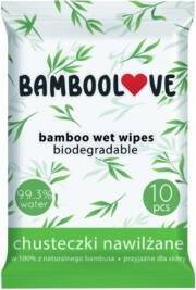 Bamboolove Chusteczki nawilżane w 100% z bambusa woda 99,3 % do torebki BambooLove