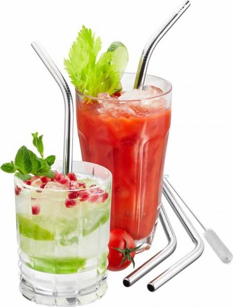 Gefu Zestaw 4 słomek stalowych 23cm FUTURE