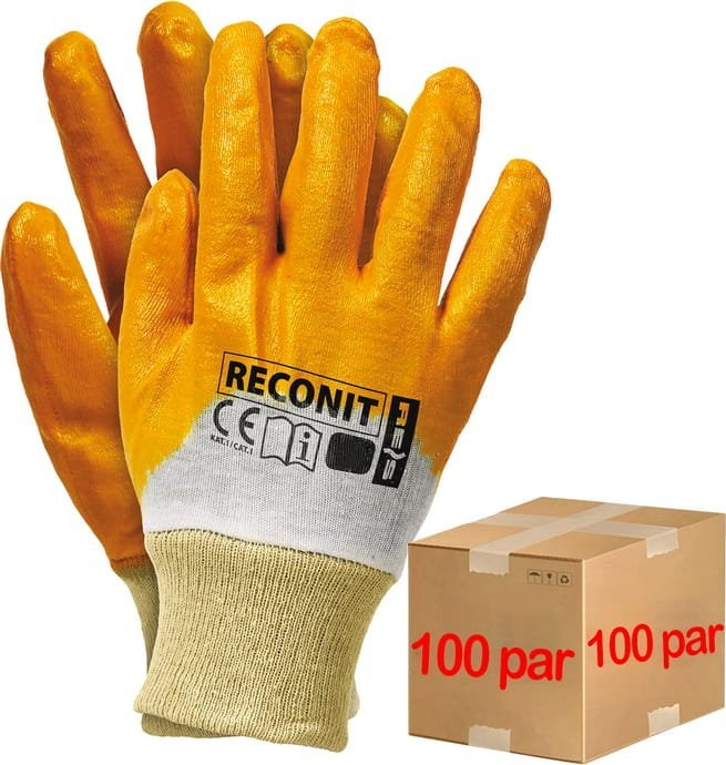 Reis Rękawice robocze / Pomarańczowe / RECONIT - 100 Par (9 - L)