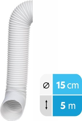 Warmtec Rura do klimatyzatora przenośnego lewoskrętna (fi15cm) - 5m