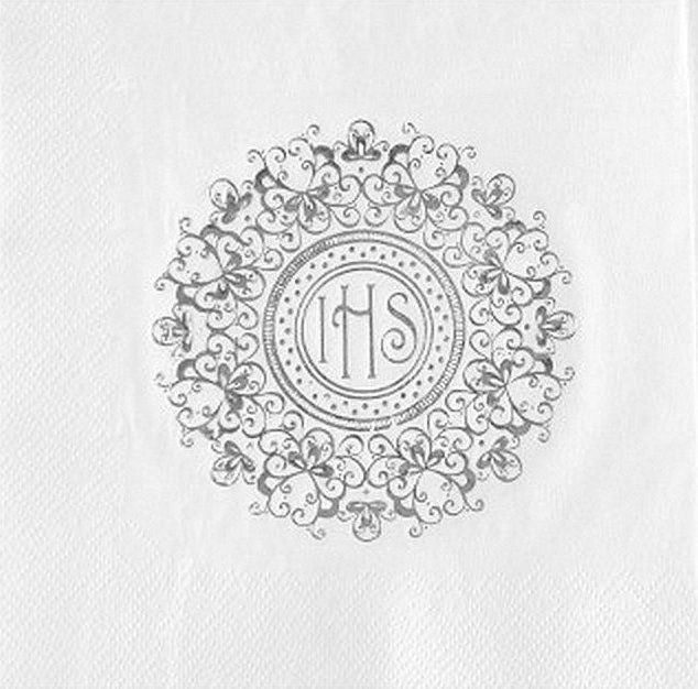 SERWETKI komunijne Srebrna Hostia 33x33cm 20szt