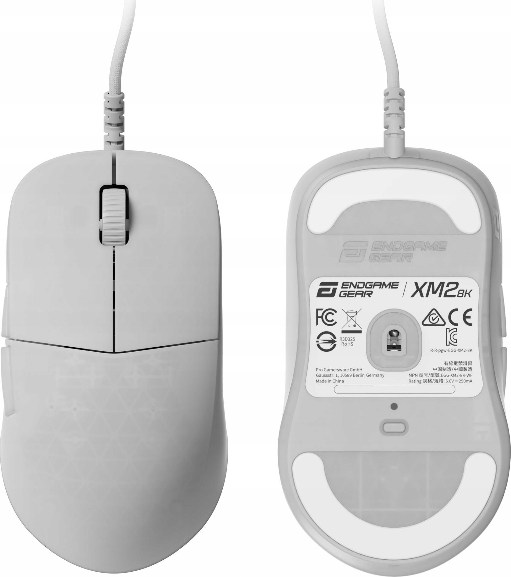 Mysz Endgame Gear Endgame Gear XM2 8k Gaming Maus, kabelgebunden - White Frost