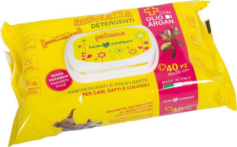 Farm Company Chusteczki do czyszczenia dla zwierząt z olejkiem arganowym i bergamotką