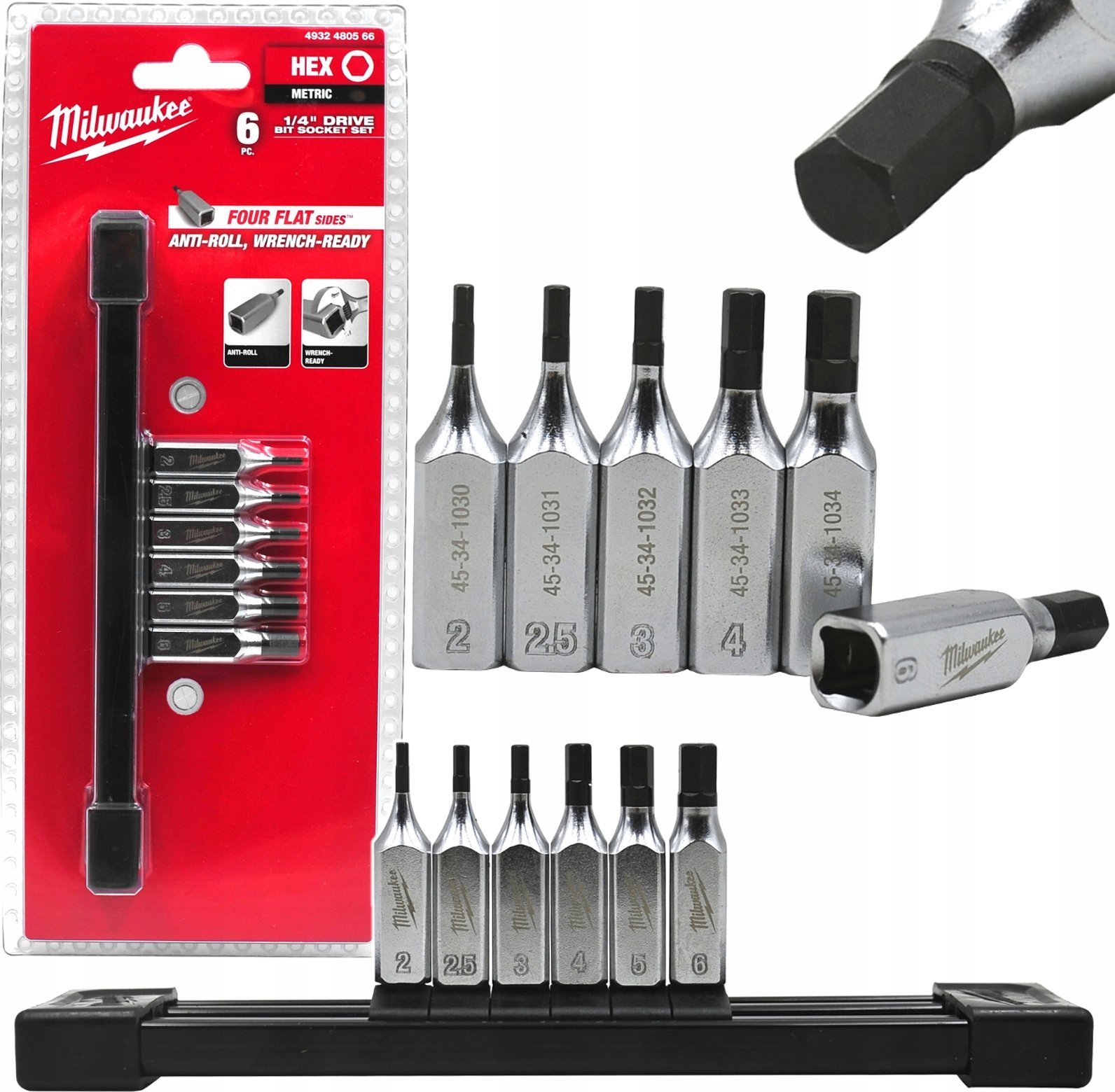 Hikoki MILWAUKEE SET OF SHANK SOCKETS 6 pcs. 1/4 HEX