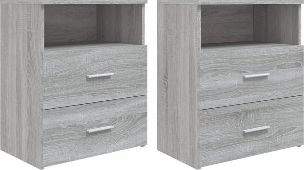 vidaXL vidaXL Szafki nocne, 2 szt., szary dąb sonoma, 50x32x60 cm