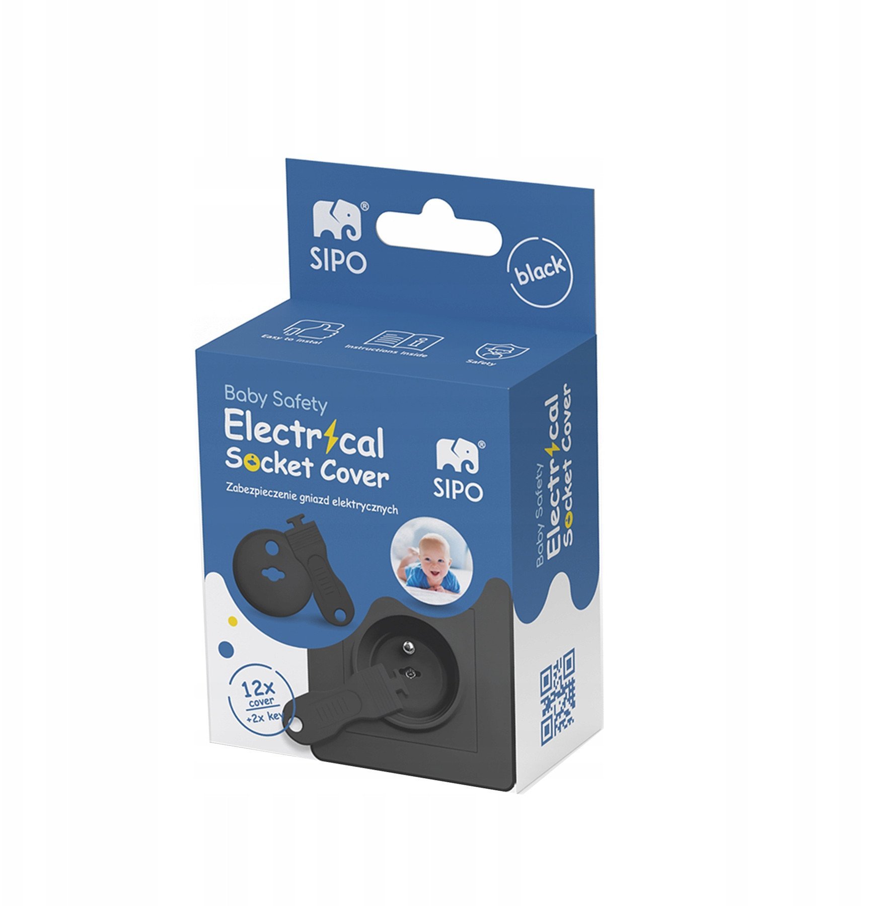SIPO-SBS-C10B ZABEZPIECZENIE GNIAZDEK CZARNE