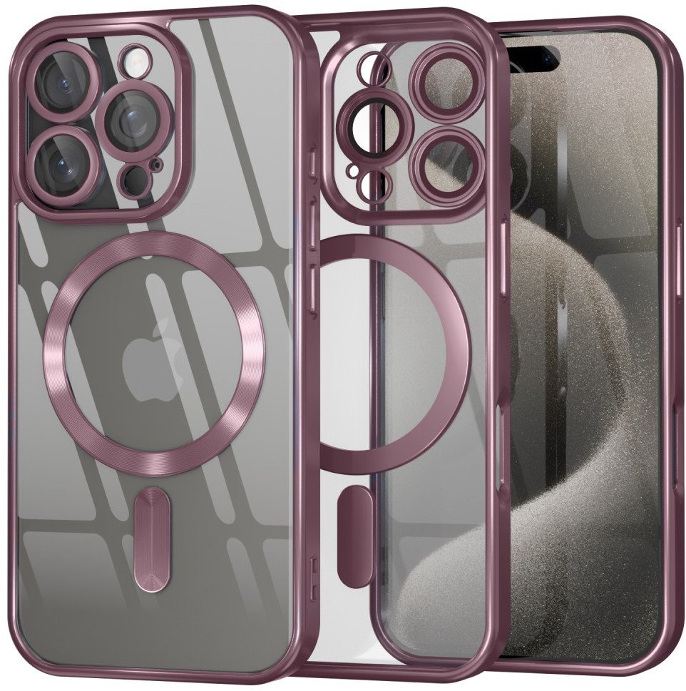 Etui Supero TPU Acrylic z MagSafe do iPhone 16 Pro, różowe
