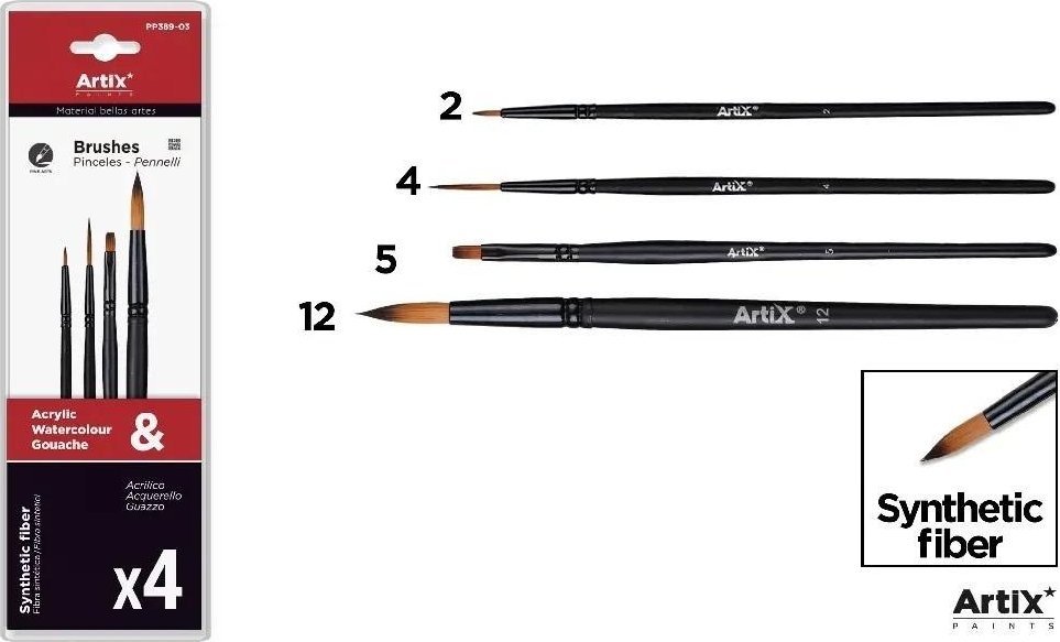 Pędzle profesjonalne malarskie 4szt