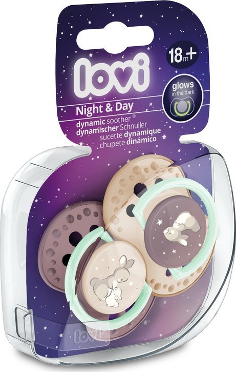 Smoczek 18m+ 2 szt. Night Day 22/916 girl Lovi