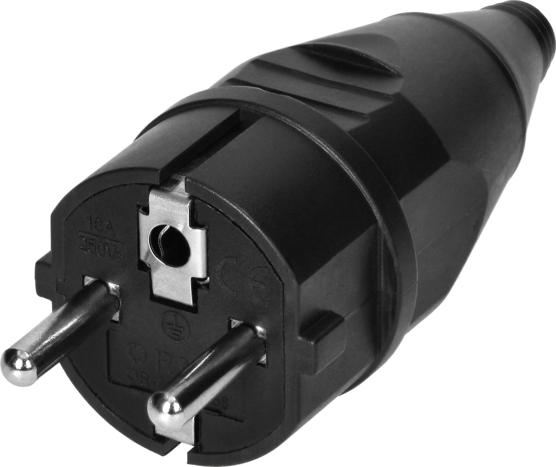 Orno Wtyczka warsztatowa 2P+Z Uni-Schuko, czarna