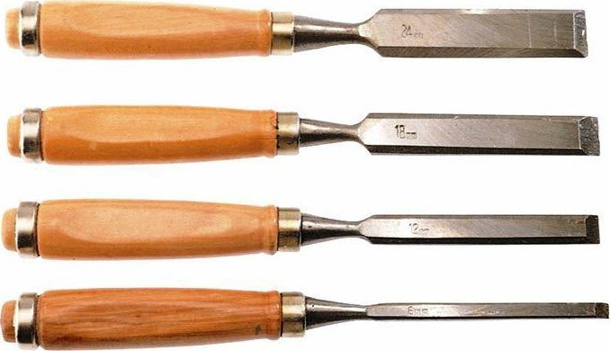 Drel DREL DŁUTA DO DREWNA PŁASKIE KPL. 4szt. 6/12/18/24mm