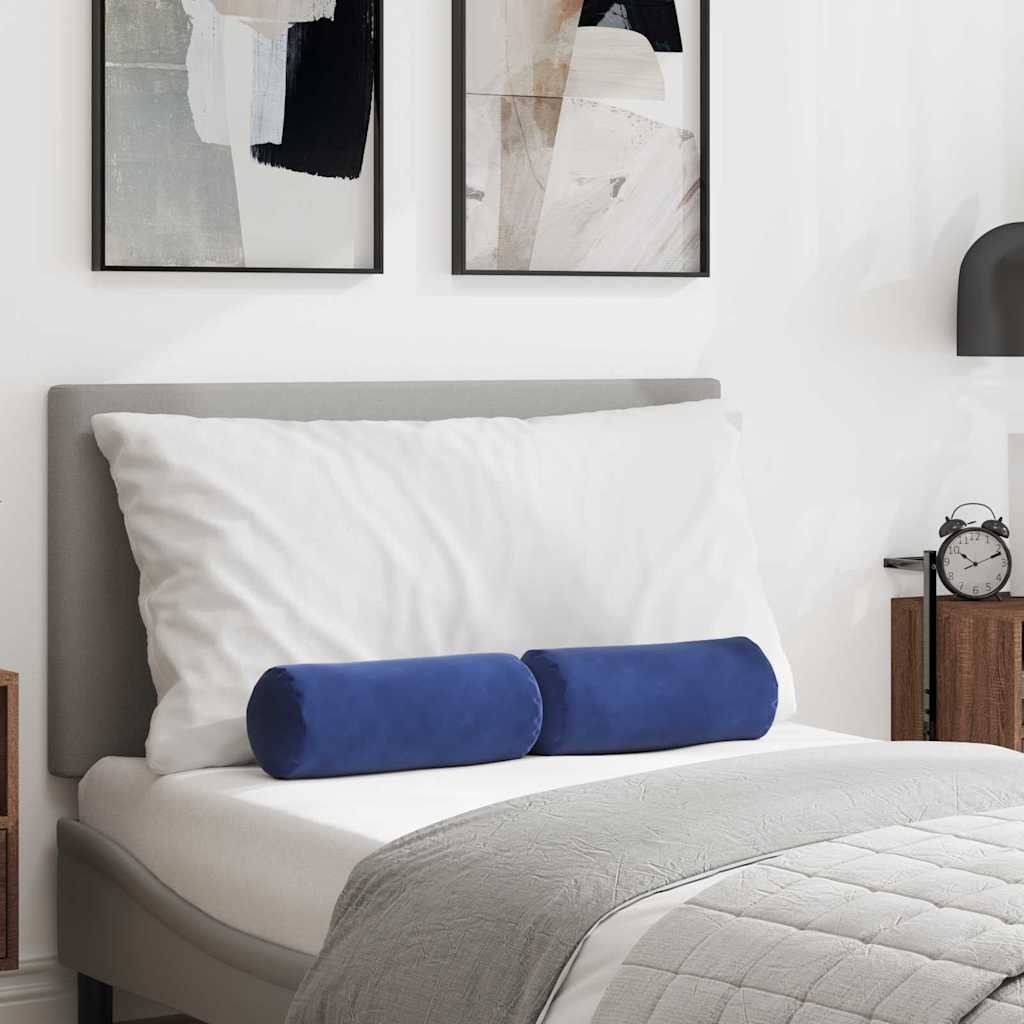 vidaXL Poduszki Wałkowe 2 pcs Niebieski policyjny 15 x 40 cm