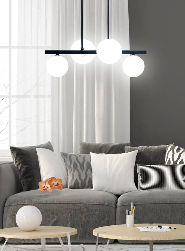 Lampa wisząca Candellux Nowoczesna lampa wisząca KAMA szklane kule zwis czarny