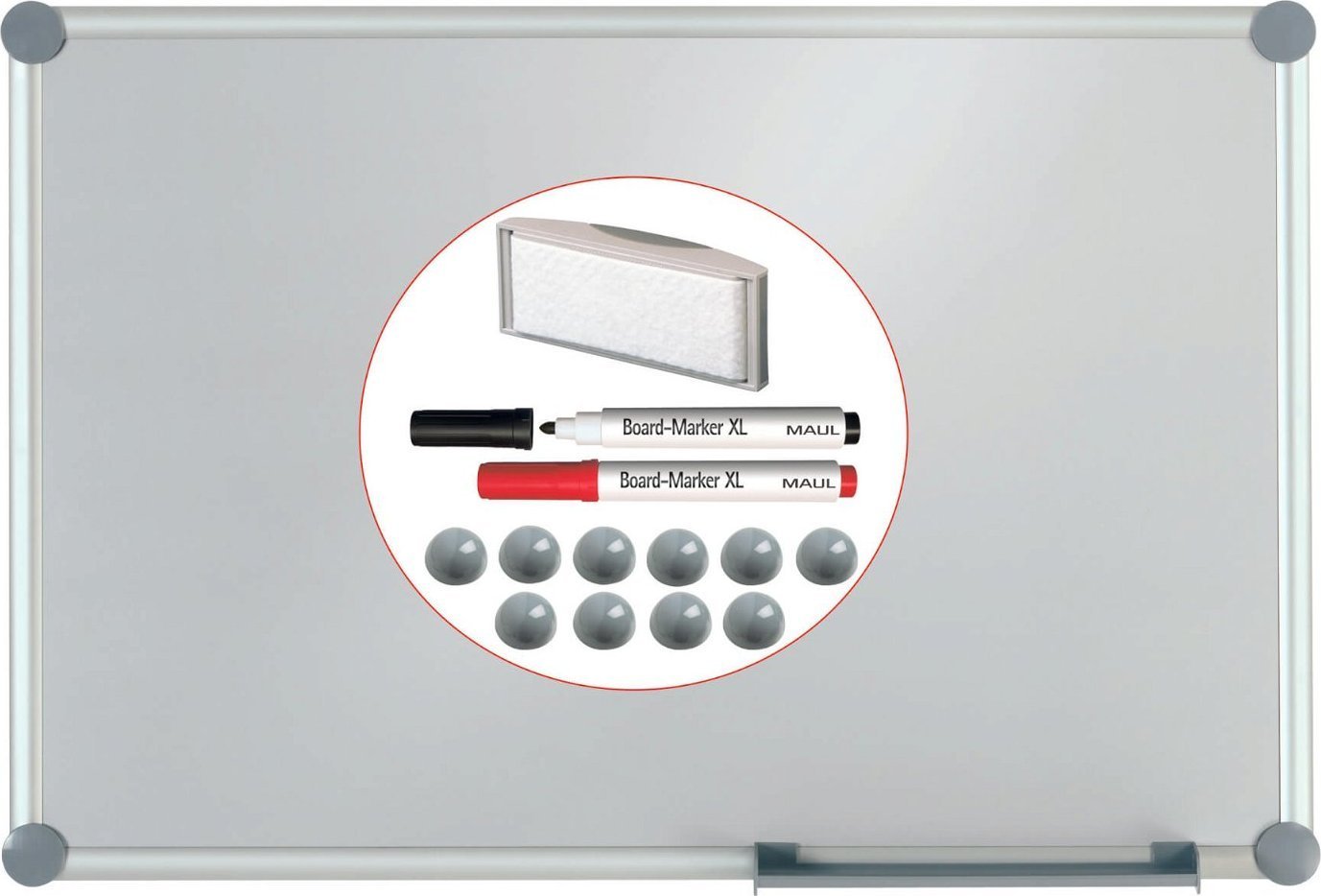 Maul Whiteboard MAULpro 60x90cm kompletny zestaw srebrny