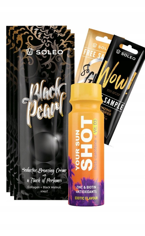 Soleo Black Pearl 3x15ml Mocny Bronzer Do Opalania + Gratisy