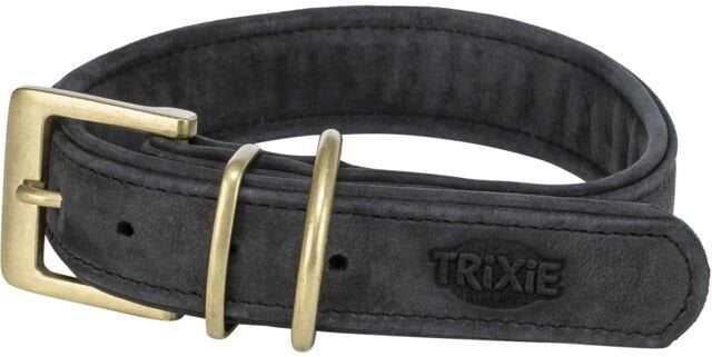 Trixie Pure, obroża, dla psa, skórzana, czarny, L–XL: 52–63 cm/40 mm