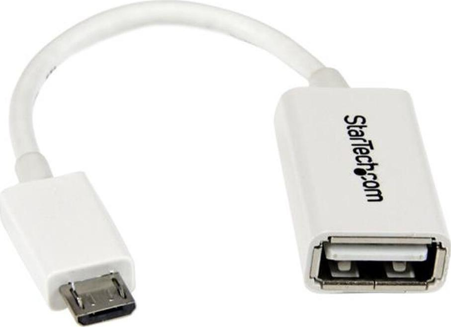 Adapter USB StarTech Cable StarTech USB 2.0 MicroB to A 0,13m M/F White