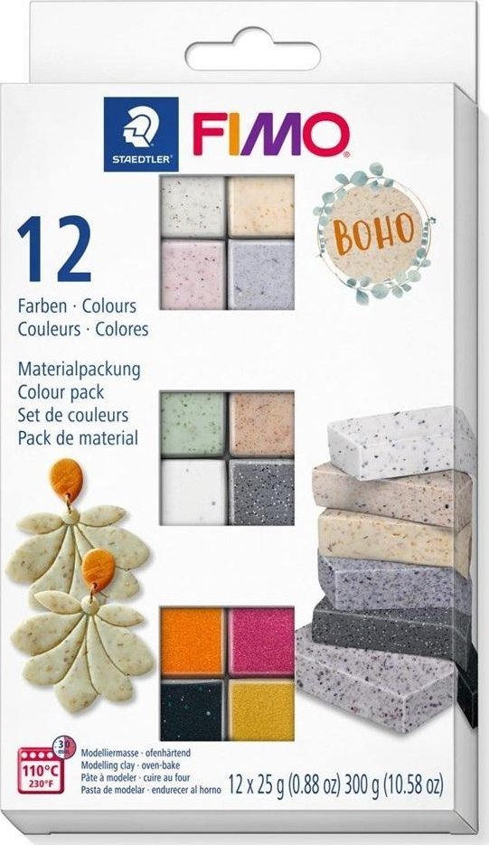 Zestaw Fimo Effect Boho 12 kostek 25g