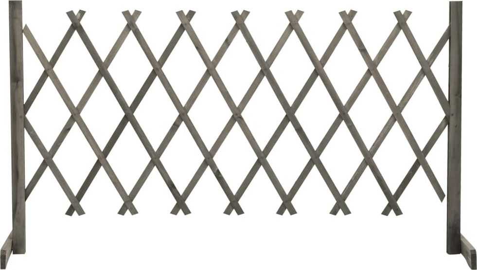 vidaXL VidaXL Ogrodowy płot kratkowy, szary, 150x80 cm, lite drewno jodłowe