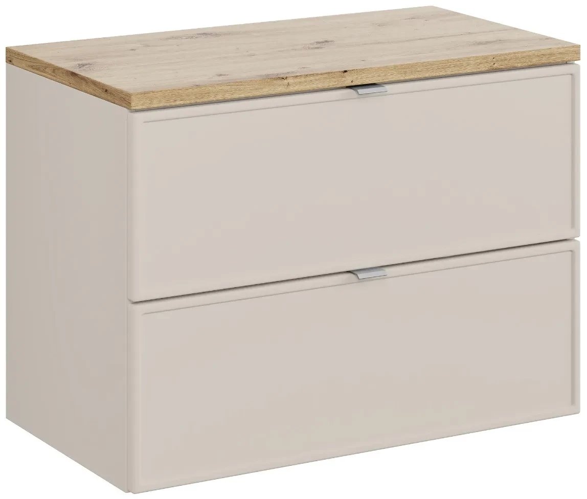 Szafka pod umywalkę nablatową BELLA CASHMERE 82-80-2S z blatem 80 cm kaszmir/dąb artisan COMAD
