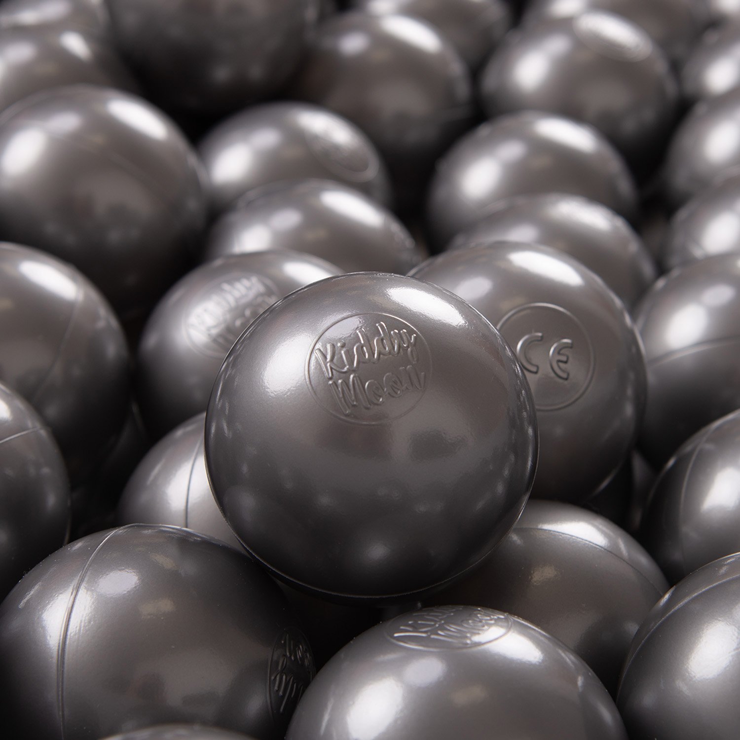 KiddyMoon KiddyMoon Plastikowe piłeczki 7cm srebrny 100 Zabawka zestaw kulek