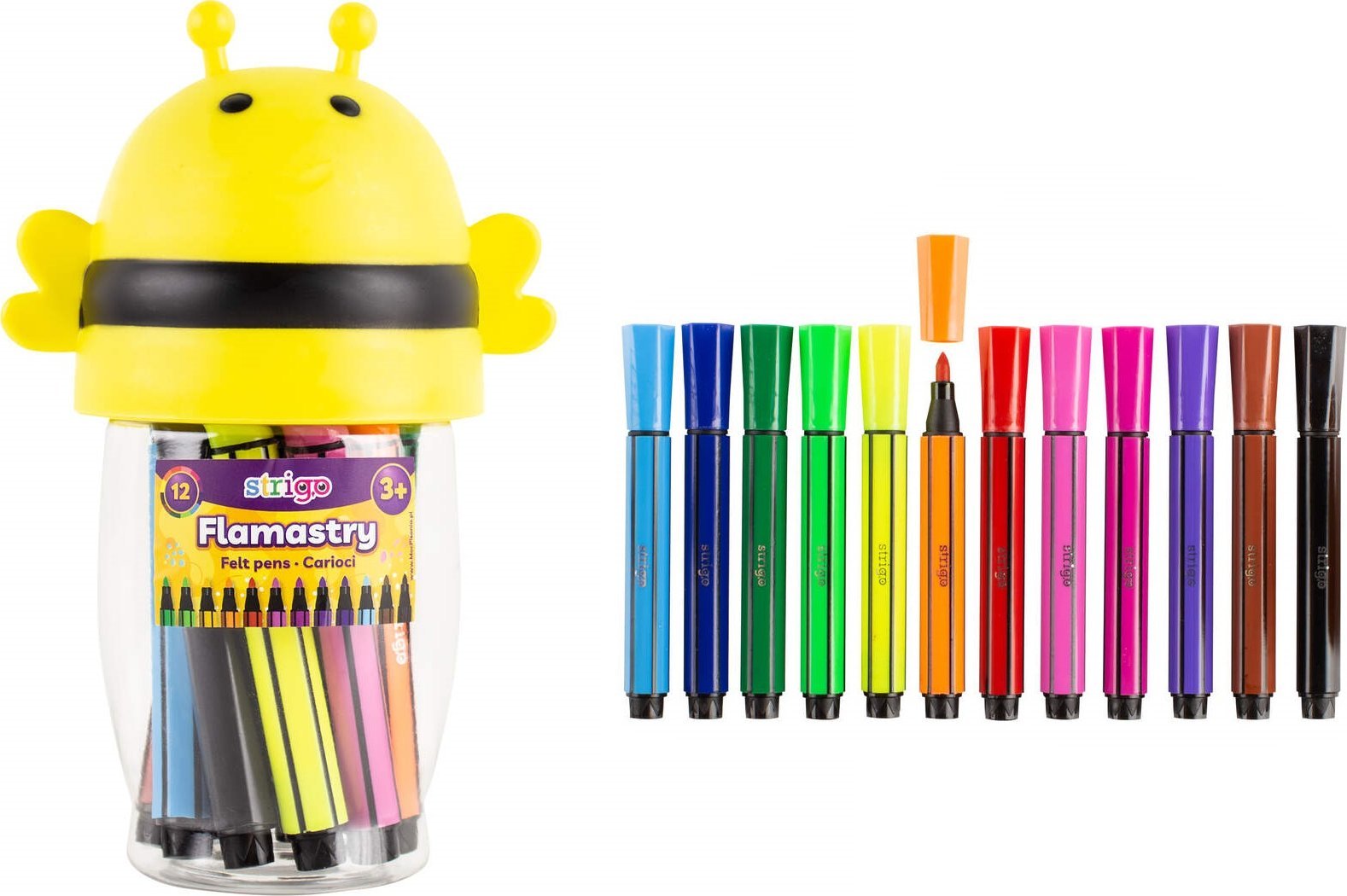 Strigo Flamastry jumbo pszczółka 12 kolorów Strigo