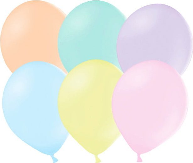 PartyDeco Balony lateksowe na hel pastelowe kolorowe 100 szt