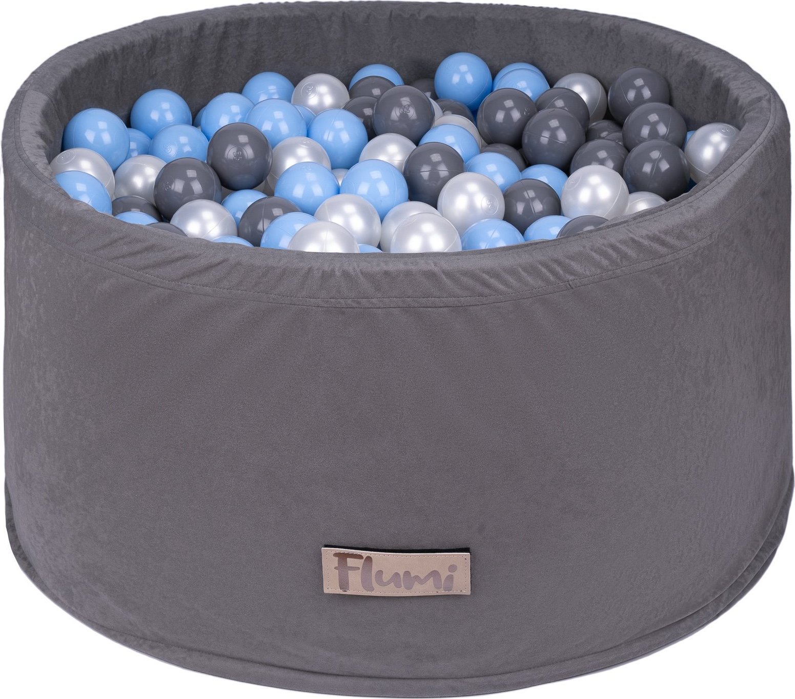 Blomster Suchy basen SZARY + PIŁKI BABYBLUE-SZARE-PERŁOWE