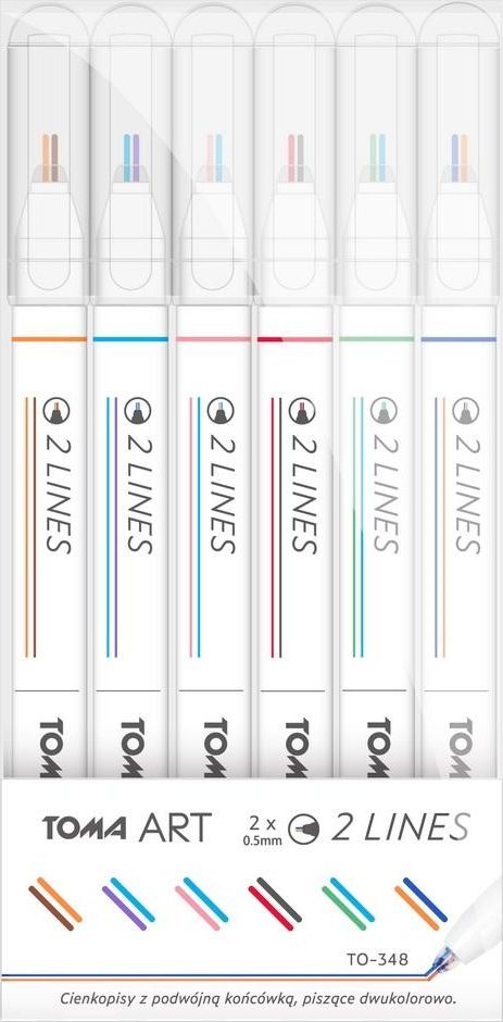 Toma Cienkopis 2 Lines 6 kolorów TOMA