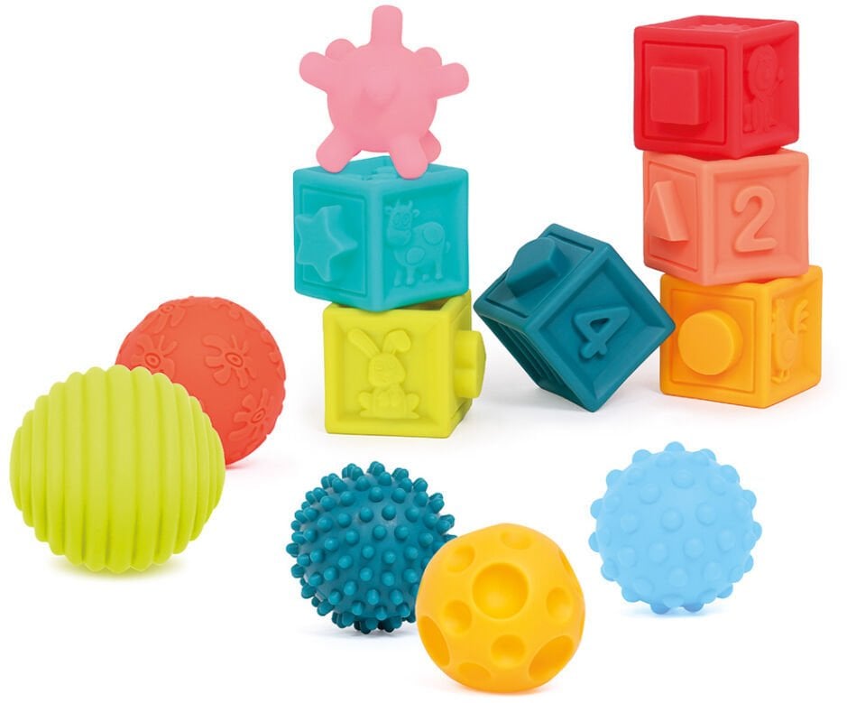 Ludi LUDI zestaw sensoryczny wczesnej edukacji – kulki i kostki 10+ miesięcy
